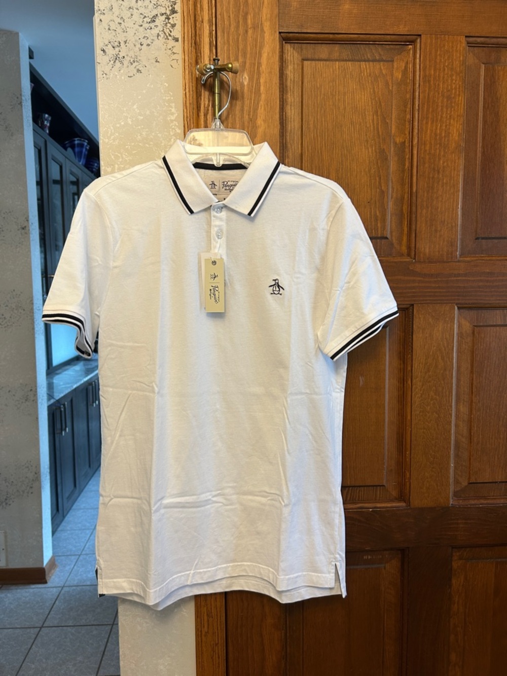 Original Penguin White Polo with Black Contrast Trim
